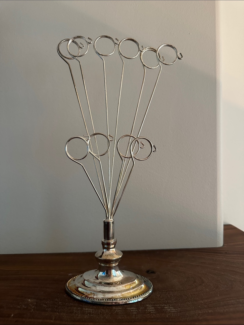 Vintage Godinger Silver Tabletop Photo & Card Tree Display Stand